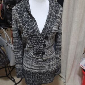 Say What? Black and Gray Knit Cardigan
